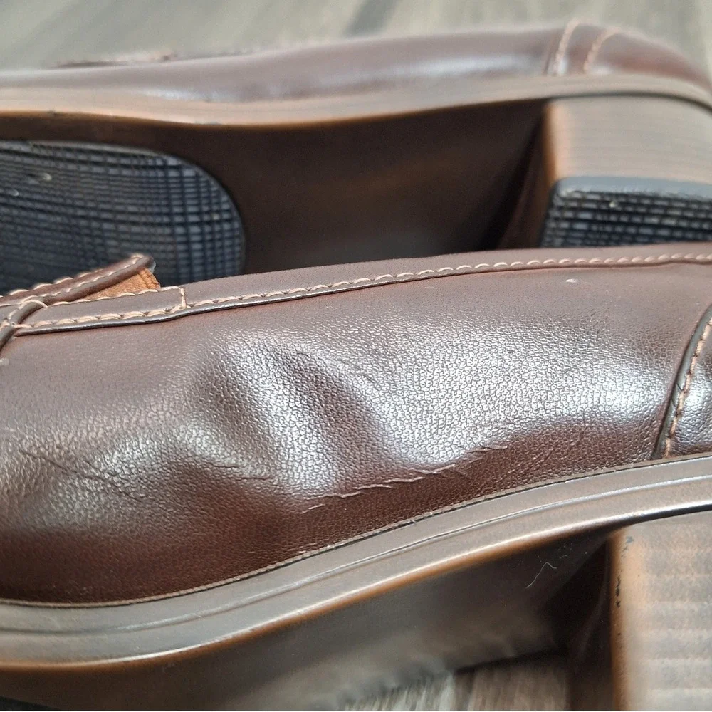 Duck Head Brittany Brown Block Heel Loafers Womens 7.5M Square Toe Slip On Shoes